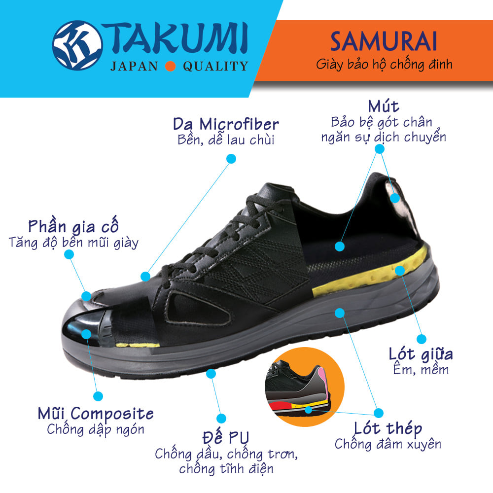 Giày bảo hộ Nhật Bản thương hiệu Takumi Safety